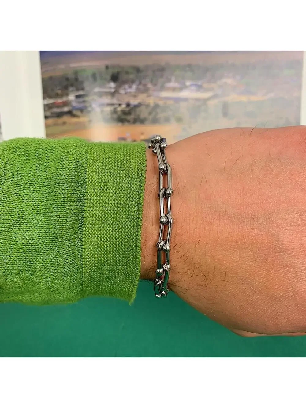 Ball Link Silver Bracelet . Stainless steel high quality! 8 inches length